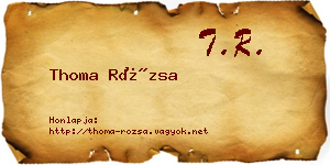 Thoma Rózsa névjegykártya